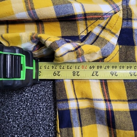 Duluth Trading Co Men's Shirt Size 3XLT Yellow Plaid Flannel Button Down Collar - Picture 11 of 13
